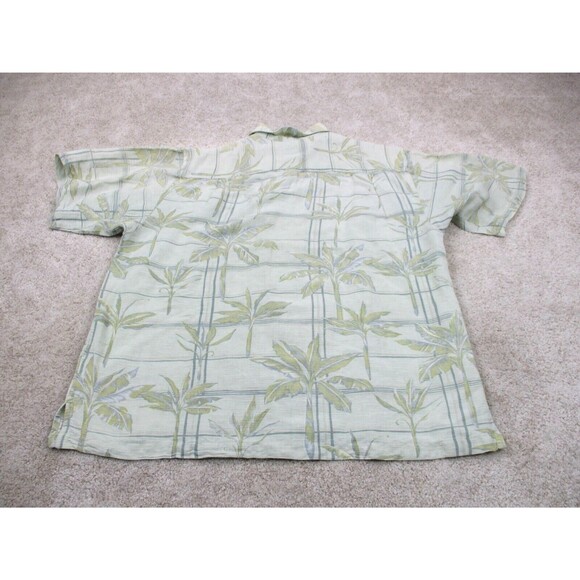Kahala Shirt Mens Large L Beige Floral Linen Rayon Hawaiian Casual Button Up - Picture 6 of 10